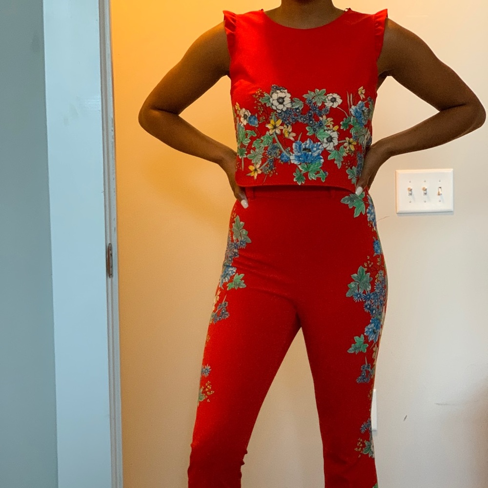 Zara 2-Piece Red Floral Set